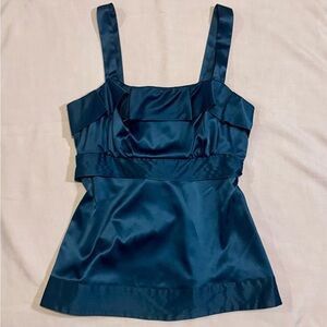The Limited Navy Blue Satin Bow Tie Back Top – Size Small